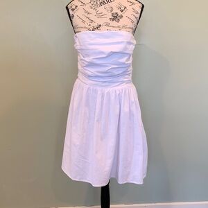 NEW Rhythm. Women’s Large White Strapless Cotton Linen Blend Mini Dress